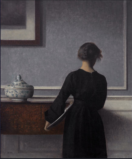 _Vilhelm Hammershøi – Interior with Young Woman Seen from the Back_
